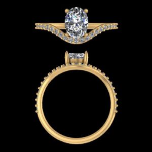 Oval Diamond Engagement Ring 1.48 Carat 14k 18k Yellow Gold Baguette Side Stone Wedding Band Luxury Fine Jewelry Bridal <b>Gift</b> - Product Image 3