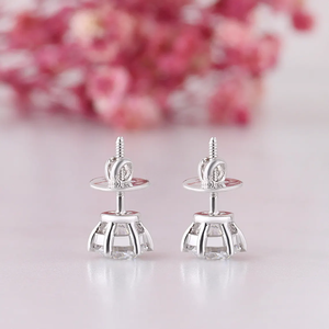 Classic Round Cut Moissanite Diamond Stud <b>Earrings</b> 925 Silver Claw Setting Women's Wedding Jewelry - Product Image 3