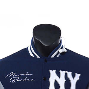 Chaquetas universitarias de béisbol para hombre, personalizadas con logotipo bordado de alta calidad, con mangas de cuero, para invierno. - Product Image 4