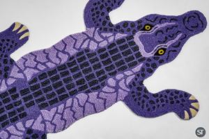 Alfombra de Lana Tejida a Mano con Diseño de Animales, Color Morado, Venta al Por Mayor, Tamaño Personalizado, Proveedor de Decoración para el Hogar - Product Image 3