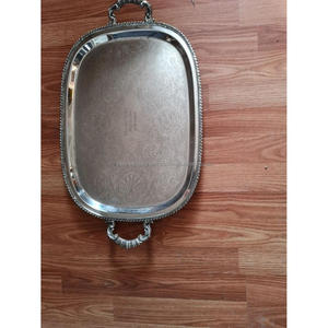 Grand plateau de service alimentaire en acier inoxydable, finition cuivre, plateaux décoratifs, style multifonctionnel - Product Image 4