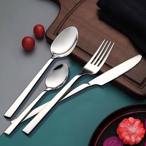 Premium Metal Cutlery <b>Set</b> Modern <b>Spoon</b> <b>Fork</b> <b>Knife</b> Tableware Flatware <b>Set</b> for Hotel Restaurant - Product Image 1