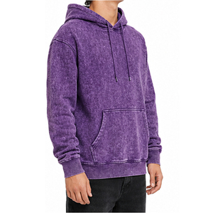 Sweat à capuche unisexe vintage délavé à l'acide, en molleton épais, pour hommes et femmes, style streetwear, fabrication OEM de vêtements - Product Image 4