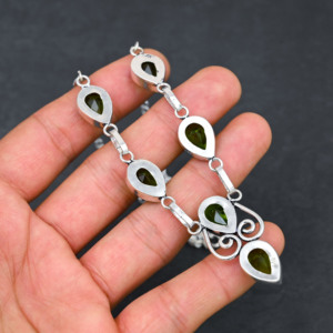 Piedra Preciosa de Peridoto Verde Místico Natural Personalizada, Plata de Ley 925 con Baño de Rodio, Joyería Fina Hecha a Mano por Diseñador - Product Image 4
