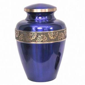 Enamel Aluminium Cremation <b>Urn</b> Secure Threaded Lid Unique Hand-Design Wave Pattern | Durable Adult Human Ashes Funeral <b>Urn</b> - Product Image 4