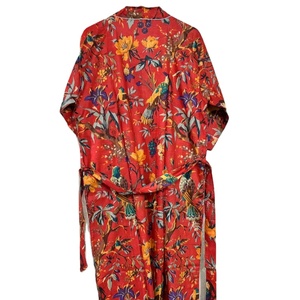 Robe kimono en coton à fleurs bohèmes, paréo de plage, vêtement d'été décontracté, séchage rapide, manches longues - Product Image 1