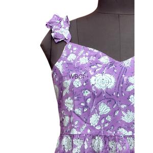 Robe longue trapèze indienne imprimée au bloc pour mariage, 100 % coton, idéale pour l'été, design moderne et élégant pour femme - Product Image 5