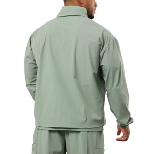 Veste coupe-vent rétro en nylon pour homme, imperméable, style streetwear, veste de sport d'extérieur, grande taille, logo personnalisé - Product Image 5