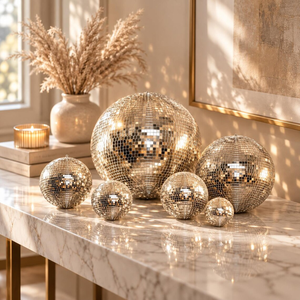 Jumbo Silver Disco <b>Ball</b> with Hanging Ring for Easy Installation Huge <b>Mirror</b> <b>Ball</b> Reflective Mosaic Party Decoration Event Venue - Product Image 2