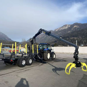 Nuevo Remolque para Transporte de Madera con Volquete Hidráulico y Grúa Retroexcavadora - Product Image 1