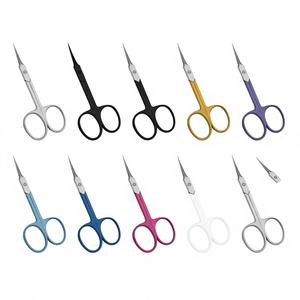 Tijeras de Manicura para Cejas de Acero Inoxidable con Acabado Plateado, para Diestros, Curvas, con Cuchillas Extra Afiladas, Herramientas Duraderas para el Cuidado de las Uñas - Product Image 1