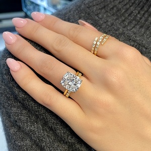 Elongated 7.04ct Cushion Shape Lab <b>Diamond</b> Engagement <b>Ring</b> High Quality 10K 14K Gold Two Tone Solitaire <b>Ring</b> Direct Factory - Product Image 1