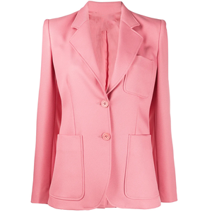 En stock – Blazer rose personnalisé pour femme, coupe ajustée, manches longues, bouton unique, poches, printemps/été, pour le bureau (OEM/ODM) - Product Image 1