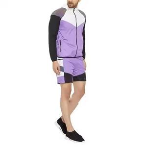 Blouson matelassé à capuche pour homme, color-block, avec fermeture éclair, sportif, en polyester, pour l'été, coupe classique, violet, noir, blanc - Product Image 2