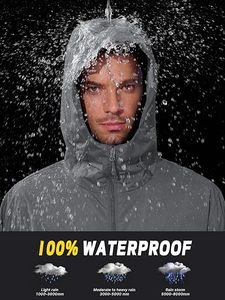 Veste coupe-vent imperméable à capuche 2 en 1 pour homme, imprimée, légère, en polyester, couleur unie, décontractée, pour l'extérieur, vêtements d'hiver - Product Image 4