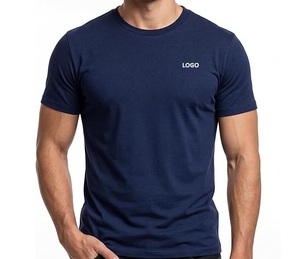 เสื้อยืดคอกลมแขนสั้นผ้าฝ้ายสำหรับผู้ชาย แบบเรียบ สามารถสกรีนโลโก้ได้ สไตล์ลำลองแนวสตรีทแวร์ - Product Image 3