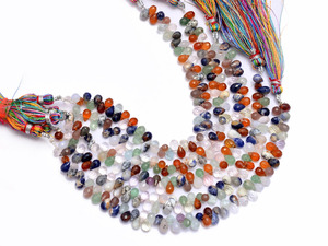 Cuentas facetadas en forma de lágrima de 6x4 mm, mezcla de piedras preciosas AAA, cuentas sueltas de piedras semipreciosas naturales multicolor para la fabricación de joyería. - Product Image 2