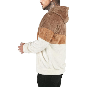 Custom Heavyweight 100% Cotton <b>Sherpa</b> Fleece <b>Lined</b> Pullover Hoodie 400 GSM Low MOQ Winter OEM Supplier Men's Private Sweatshirts - Product Image 4