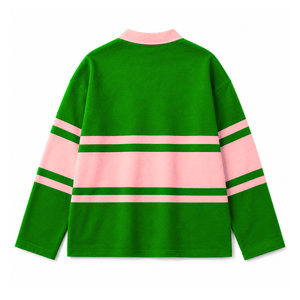 Camiseta de Rugby de la Hermandad Alpha Kapa Alpha para Mujer, con Cuello, Bloques de Color, Polo Universitario de Rugby, Top Deportivo con Letras Griegas Bordadas - Product Image 4