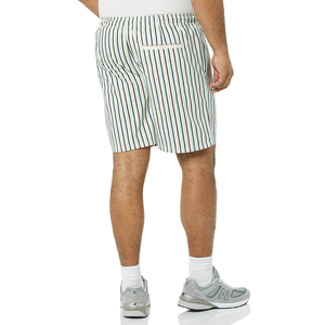 Men Striped Cotton Bermuda Shorts With Drawstring Waist And Pockets Casual Style Mid Rise Fit - Product Image 3