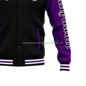 Performance Wool Blend <b>Varsity</b> <b>Jacket</b> for Athletes with Custom Front Embroidery and Stand Collar - Product Image 5