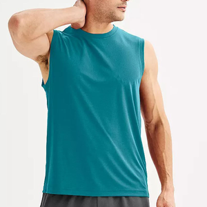 Camiseta sin Mangas para Hombre de Mezcla de Bambú y Algodón de Alta Calidad, 185GSM, Ecológica, Suave, Transpirable, Chaleco Deportivo sin Mangas, Poliéster Premium - Product Image 6
