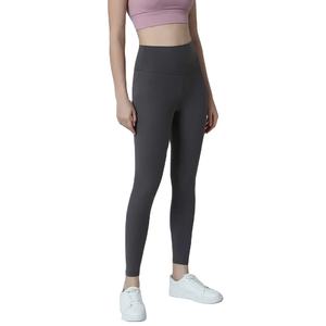 Vêtements de sport pour femmes-Ensemble de yoga-Leggings de sport croisés à motif uni avec capuche-Leggings 2 pièces et sweat à capuche - Product Image 3