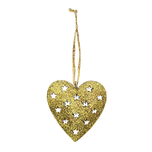 Adorno Metálico Colgante con Corazón de Purpurina Plateada para Decoración de Árbol de Navidad, Decoración Festiva para el Hogar y Colgante de Regalo - Product Image 2