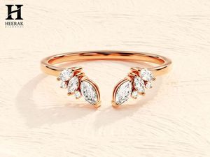 Bague en or personnalisée à diamants en forme de marquise, style manchette empilable, bijoux fins, fabricant grossiste - Product Image 4