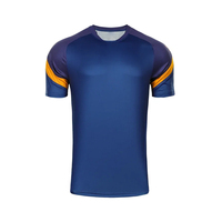 Camiseta de Manga Raglán Azul Rey para Hombre, 100% Algodón, Secado Rápido, Cuello Redondo, Corte Holgado, Color Sólido, Antibacteriana, Tejido de Punto Vintage