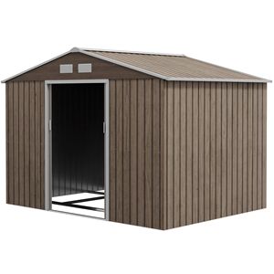 Casetta da Giardino Marrone Chiaro 9 X 6 FT, Facile da Montare, con 4 Prese d'Aria e 2 Porte Scorrevoli - Product Image 1