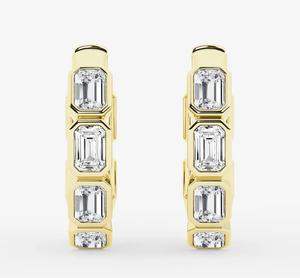 <b>Hoops</b> Earrings Diamond Earrings Gold and <b>Silver</b> Earrings Lab Grown Diamonds Earrings <b>Hoops</b> Fine Jewelry for Women - Product Image 2
