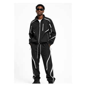 Men's Athletic Windbreaker <b>Set</b> Quick Dry Jacket and Pants Sports Outfit - Product Image 5