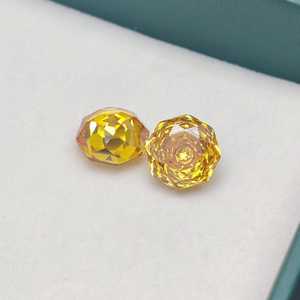 Saphir jaune scintillant, pierre précieuse synthétique, pierre en vrac pour la fabrication de bijoux, bijoux de mode - Product Image 2