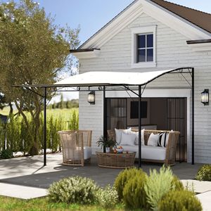 Pérgola y Gazebo para Patio Exterior Color Blanco Crema de 10 x 8 con Puertas y Ventanas para Jardín, Terraza o Autocaravana - Product Image 2