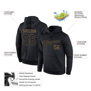 Sudadera con Capucha Deportiva Negra y Dorado Antiguo, Cosida a Medida, de Primera Calidad, Ropa Deportiva Informal, Cómoda y Cálida - Product Image 4