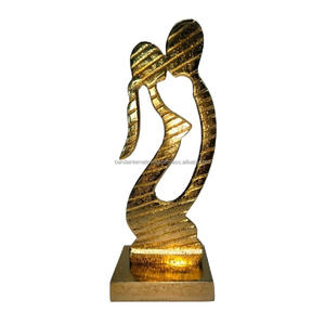 Escultura decorativa de aluminio con acabado dorado para decoración del hogar Escultura de metal Artículos de regalo Diwali - Product Image 3