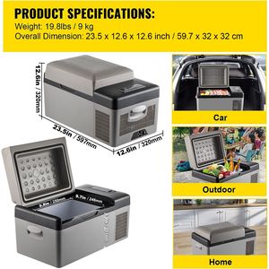 Refrigerador Portátil para Auto de 21 Cuartos (20 Litros), Compresor Eléctrico de 12 Voltios, Control por Aplicación (-4 a 68 °F), con Función COO - Product Image 2