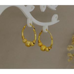 Pendientes de Aro Colgantes con Cuentas Múltiples Chapados en Oro de 24K Hechos a Mano, Joyería Étnica India de Bali para Festivales y Bodas para Mujeres y Niñas, Aleación de Bali - Product Image 4
