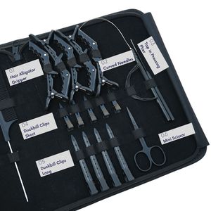 Kit professionnel d'extensions capillaires avec pince à sertir, outil de retrait de perles, aiguilles à boucle, ciseaux, peigne, pinces bec de canard et pinces à cheveux - Product Image 3