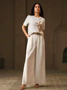 T-Shirt Beaded Embroidery Seed Beads Baptism Fashion for <b>Top</b> Stylish Hand Hot Selling Customize Color White - Product Image 2