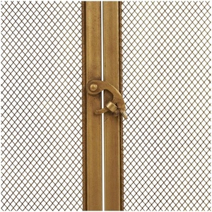 Paravent de cheminée en métal style mission, double porte, grille anti-étincelles avec fermeture magnétique, protection de foyer autoportante - Product Image 6