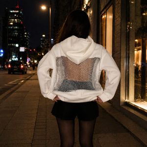 Sudadera Oversize de Invierno para Mujer con Diseño de Malla sin Espalda, Estilo Vestido, Streetwear con Emblema, Fabricante OEM, Venta al por Mayor, Marca Privada - Product Image 2