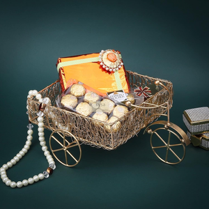 Eco-Friendly Modern Metal Meshwire Multipurpose Cycle <b>Hamper</b> Fancy <b>Basket</b>/Tray/Platter for Packing <b>Gifting</b> Decoration - Product Image 3