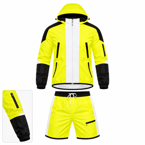 Ensemble de survêtement pour homme personnalisé, veste coupe-vent et short en polyester imperméable et réfléchissant, coupe-vent avant, vêtements de sport, jogging - Product Image 5