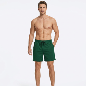 Pantalones Cortos Bermuda de Algodón Verde Sólido para Hombre, Cintura Media, Cordón Ajustable, Logotipo Frontal, Ropa Casual, Bolsillos, Tejido Transpirable, Bangladesh - Product Image 2