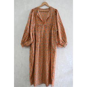 Vestido Maxi Bohemio de Algodón con Estampado a Mano para Mujer, Cintura Natural, Transpirable, Ecológico, Ropa de Verano, Estilo Casual Bohemio - Product Image 3