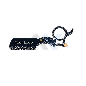 Navaja de afeitar de filo recto para hombre con mango de inserción para el dedo, la mejor para barbería, de grafito negro con revestimiento de papel, para aseo personal - Product Image 1