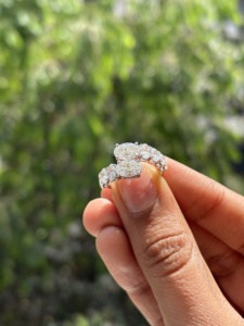 Anillo de Diamantes de Oro Blanco de 14K y 18K con Diamante Cultivado en Laboratorio, Corte Ovalado, para Mujer, Elegante Anillo de Compromiso, Boda, Joyería Fina, Regalo - Product Image 1