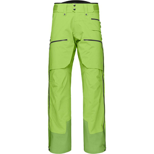 Pantalones de Esquí Impermeables para Hombre, 100% Poliéster, Tecnología Gore-Tex, Cierre de Botones, Gris con Detalles Verdes - Product Image 1